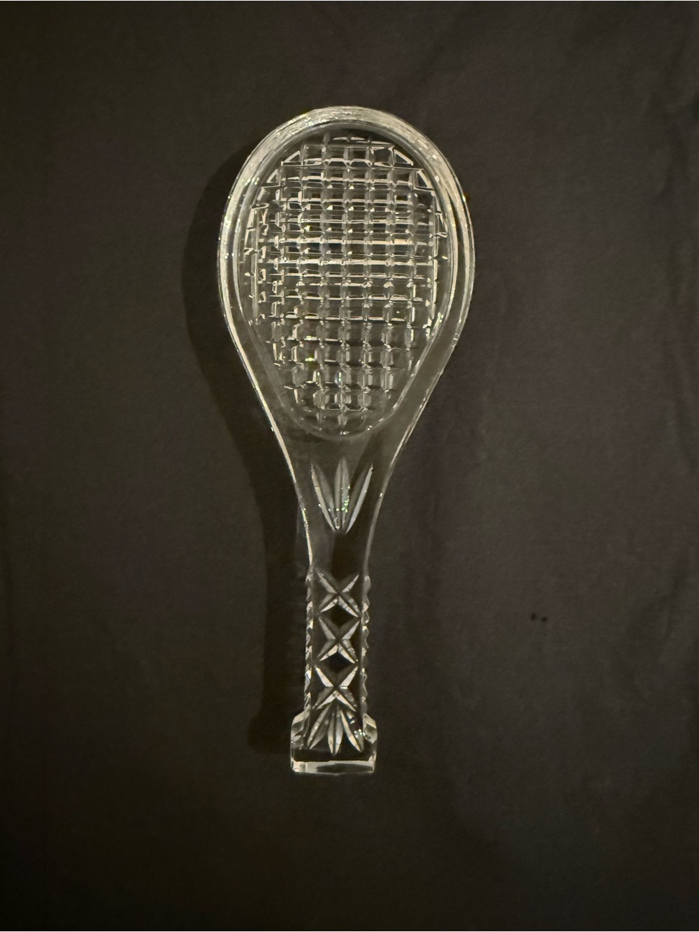 Vintage Waterford Crystal Tennis Racket Paperweight